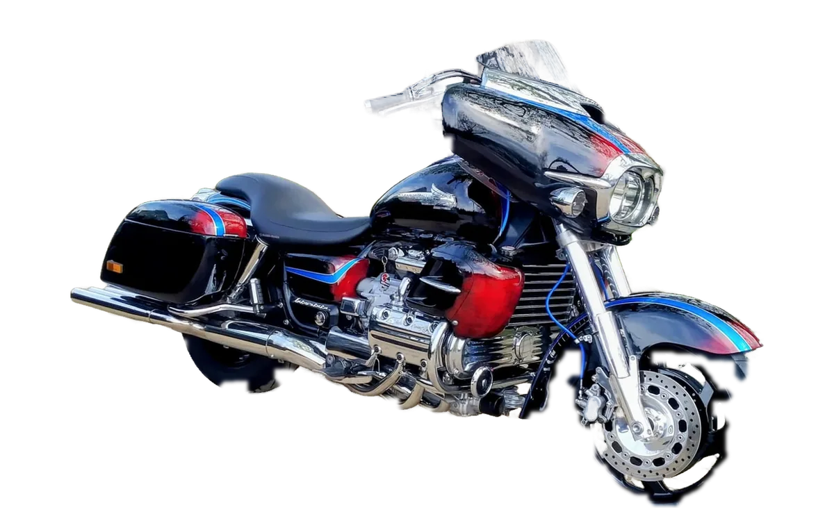 Honda Valkyrie jezdce Savle (#37131) – černá s červeno-modrými pruhy