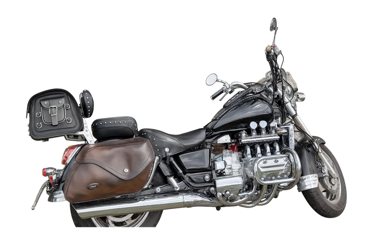 Honda Valkyrie jezdce Komeny (#39203) – černá s hnědými brašnami